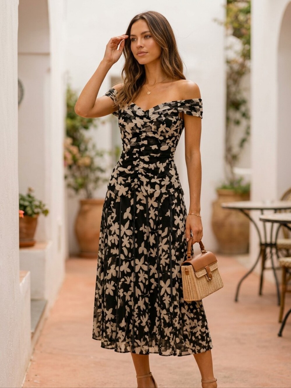 Vintage Joseph Ribkoff Trends 2-Piece Mesh Floral Evening Gown Set - Size 6 - Picture 14 of 14